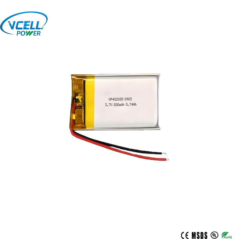 3.7V 200mAh 402030 Bateri Polimer Li Boleh Dicas semula