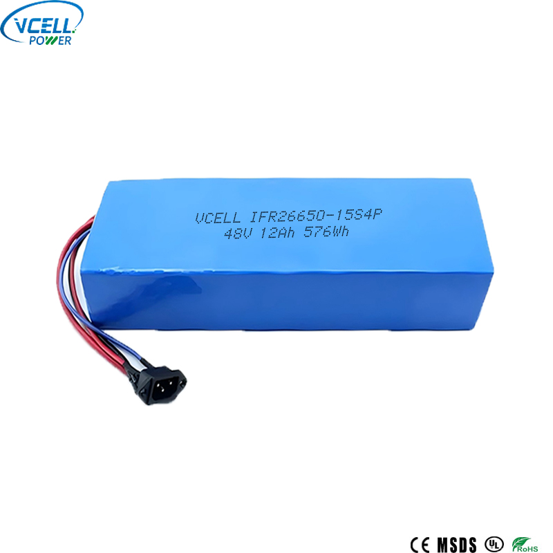 Pek Bateri 48V 12Ah 26650 Ebike LiFePO4