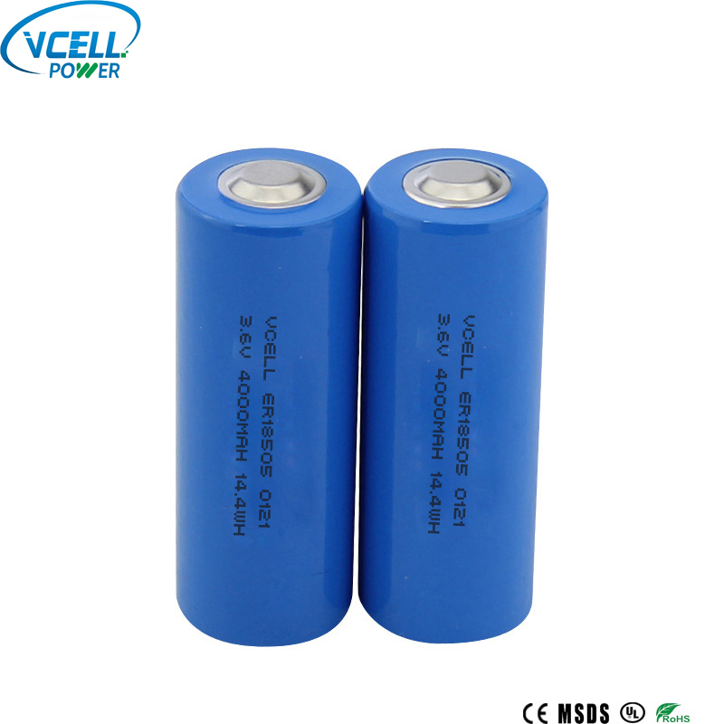 ER18505 3.6V 4000mAh Bateri Li SOCL2 Utama